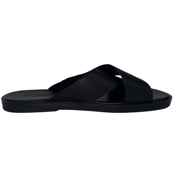 Guess Mens Size 7 Sandals Slides Slip On Black Shoes Summer Pool House Shoes New